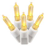 Vickerman X4W7107 100 Yellow Italian LED Single Mold Light On White Wire 34' Christmas Light Strand