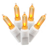 Vickerman X6W7508 50 Orange Italian LED On White Wire 25' Christmas Single Mold Light Strand