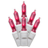 Vickerman X6W7535 50 Magenta Italian LED On White Wire 25' Christmas Single Mold Light Strand
