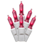 Vickerman X6W7535 50 Magenta Italian LED On White Wire 25' Christmas Single Mold Light Strand