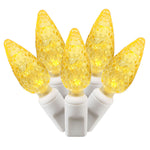 Vickerman X6W8507 50 Yellow C6 LED Light On White Wire 25' Christmas Single Mold Light Strand