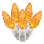 Vickerman X6W8508 50 Orange C6 LED Light On White Wire 25' Christmas Single Mold Light Strand