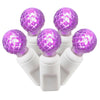 Vickerman X4W9106 100 Purple G12 LED Single Mold Light On White Wire 34' Christmas Light Strand