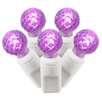 Vickerman X6W9506 50 Purple G12 LED Light On White Wire 25' Christmas Single Mold Light Strand