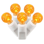 Vickerman X4W9108 100 Orange G12 LED Single Mold Light On White Wire 34' Christmas Light Strand