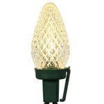Vickerman X8GC721CSA 25 Warm White C7 LED Light On Green Wire 16' Christmas Single Mold Light Strand