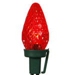 Vickerman X8GC723CSA 25 Red C7 LED Light On Green Wire 16' Christmas Single Mold Light Strand