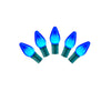 Vickerman X8GC752 25 Blue Ceramic C7 LED Light On Green Wire 16' Christmas Single Mold Light Strand