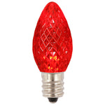 Vickerman XLEDC73-25 C7 LED Red Faceted Replacement Bulb Package Of 25