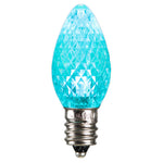 Vickerman XLEDC7L-25 C7 LED Teal Faceted Replacement Bulb Package Of 25