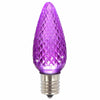 Vickerman XLEDC96T-25 C9 LED Purple Faceted Twinkle Bulb  Nickel Base  120V .96 Watts 25 Bulbs Per Pack