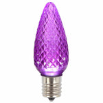 Vickerman XLEDC96T-25 C9 LED Purple Faceted Twinkle Bulb  Nickel Base  120V .96 Watts 25 Bulbs Per Pack