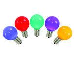 Vickerman XLED5CG50 Multi-Colored Ceramic G50 LED Replacement Bulb 5 Per Bag