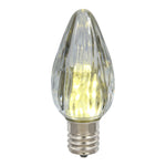 Vickerman XLEDF19-25 F15 Pure White LED Plastic Flame Bulb E26 Nickel Base .96 Watts 25 Bulbs Per Pack.