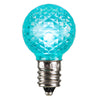 Vickerman XLEDG3L-25 G30 LED Teal Faceted Bulb E12 Nickel Base .38 Watts Dimmable 25 Bulbs Per Pack