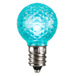 Vickerman XLEDG3L-25 G30 LED Teal Faceted Bulb E12 Nickel Base .38 Watts Dimmable 25 Bulbs Per Pack