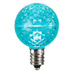 Vickerman XLEDG4L-25 G40 LED Teal Faceted Bulb E12 Nickel Base .38 Watts Dimmable 25 Bulbs Per Pack