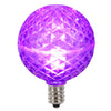 Vickerman XLEDG56-10 G50 LED Purple Replacement Bulb E12/C7 Nickel Base .38W 10 Bulbs Per Pack