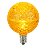 Vickerman XLEDG57-10 G50 LED Yellow Replacement Bulb E12/C7 Nickel Base .38W 10 Bulbs Per Pack