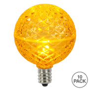 Vickerman XLEDG57-10 G50 LED Yellow Replacement Bulb E12/C7 Nickel Base .38W 10 Bulbs Per Pack
