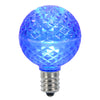 Vickerman XLED17G52-10 G50 LED Blue Faceted Replacement Bulb E17/C9 Nickel Base 10 Bulbs Per Pack.