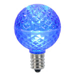Vickerman XLED17G52-10 G50 LED Blue Faceted Replacement Bulb E17/C9 Nickel Base 10 Bulbs Per Pack.