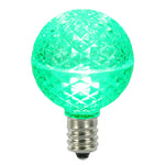 Vickerman XLED17G54-10 G50 LED Green Faceted Replacement Bulb E17/C9 Nickel Base 10 Bulbs Per Pack.