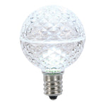 Vickerman XLED17G55-10 G50 LED Cool White Faceted Replacement Bulb E17/C9 Nickel Base 10 Bulbs Per Pack.