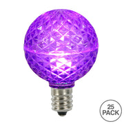 Vickerman XLEDG66-25 G50 LED Purple Replacement Bulb E17/C9 Nickel Base .45W Package Of 25