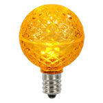 Vickerman XLED17G57-10 G50 LED Yellow Faceted Replacement Bulb E17/C9 Nickel Base 10 Bulbs Per Pack.