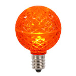 Vickerman XLED17G58-10 G50 LED Orange Faceted Replacement Bulb E17/C9 Nickel Base 10 Bulbs Per Pack.