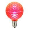 Vickerman XLED17G59-10 G50 LED Pink Faceted Replacement Bulb E17/C9 Nickel Base 10 Bulbs Per Pack.
