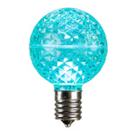 Vickerman XLED17G5L-10 G50 LED Teal Faceted Replacement Bulb E17/C9 Nickel Base 10 Bulbs Per Pack.