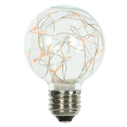 Vickerman XLEDG98 Amber LED Twinkle Glass G95 Fairy Light Christmas Bulb