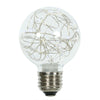 Vickerman XLEDG9P Pure White LED Twinkle Glass G95 Fairy Light Christmas Bulb