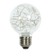 Vickerman XLEDG9P Pure White LED Twinkle Glass G95 Fairy Light Christmas Bulb