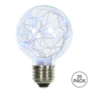 Vickerman XLEDG92 Blue LED Twinkle Glass G95 Fairy Light Christmas Bulb