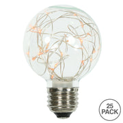 Vickerman XLEDG98 Amber LED Twinkle Glass G95 Fairy Light Christmas Bulb