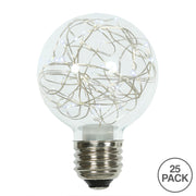 Vickerman XLEDG9P Pure White LED Twinkle Glass G95 Fairy Light Christmas Bulb