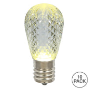 Vickerman XLEDS11-10 S14 LED Warm White Faceted Replacement Bulb E26 Nickel Base 10 Bulbs Per Pack.