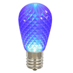 Vickerman XLEDS12-10 S14 LED Blue Faceted Replacement Bulb E26 Nickel Base 10 Bulbs Per Pack.