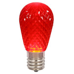 Vickerman XLEDS13-10 S14 LED Red Faceted Replacement Bulb 10 Bulbs Per Pack