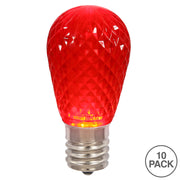 Vickerman XLEDS13-10 S14 LED Red Faceted Replacement Bulb 10 Bulbs Per Pack
