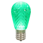 Vickerman XLEDS14-10 S14 LED Green Faceted Replacement Bulb E26 Nickel Base 10 Bulbs Per Pack.