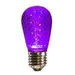 Vickerman XLEDS16-10 S14 LED Purple Faceted Replacement Bulb E26 Nickel Base 10 Bulbs Per Pack.