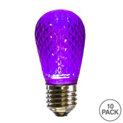 Vickerman XLEDS16-10 S14 LED Purple Faceted Replacement Bulb E26 Nickel Base 10 Bulbs Per Pack.