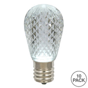 Vickerman XLEDS19-10 S14 LED Pure White Faceted Replacement Bulb 10 Bulbs Per Pack