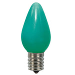 Vickerman XLEDSC74-25 C7 Ceramic LED Green Bulb  Nickel Base  130V .96 Watts  3 Diodes 25 Bulbs Per Pack