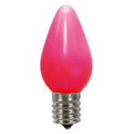 Vickerman XLEDSC79-25 C7 Ceramic LED Pink Bulb  Nickel Base  130V .96 Watts  3 Diodes 25 Bulbs Per Pack