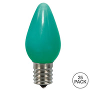 Vickerman XLEDSC74-25 C7 Ceramic LED Green Bulb  Nickel Base  130V .96 Watts  3 Diodes 25 Bulbs Per Pack